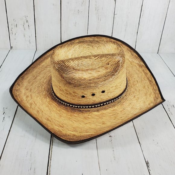 WESTERN COWBOY HAT, TEXAS GOLD LUXURY STYLE, PALMA NATURAL PALM VAQUERO - Picture 4 of 11